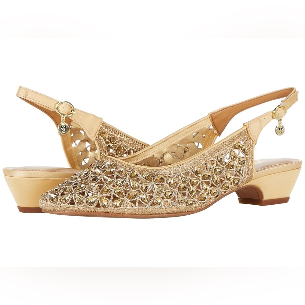 J. Reneé Elegant Gold Slingback Women's Shoes ✨